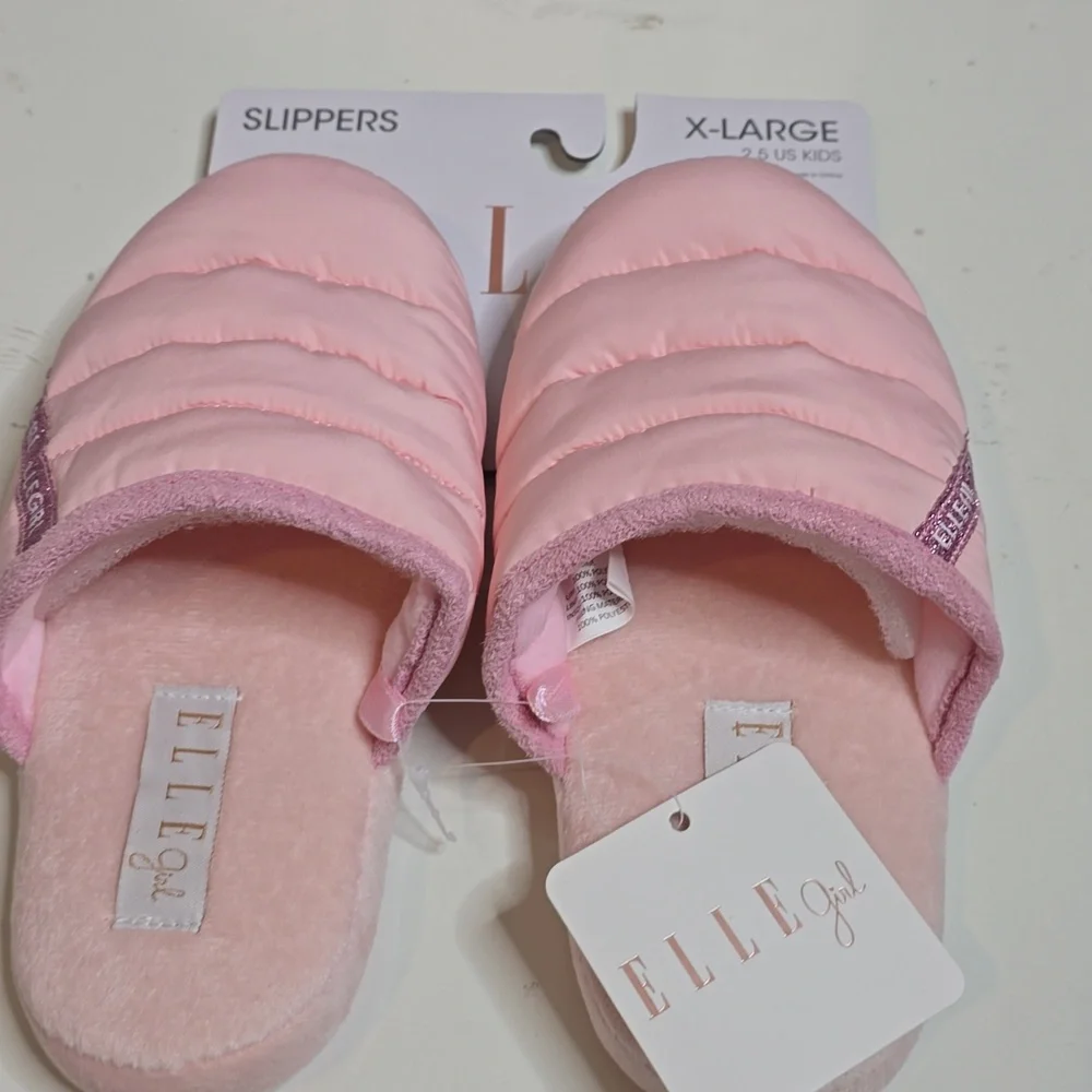 ELLE Girls Light Pink Slipper XL 2.5